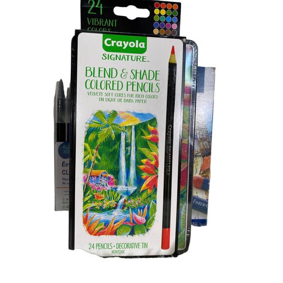 Art Set Brush Markers Faber Castell Pastels & Crayola Signature Colored Pencils - Picture 4 of 9